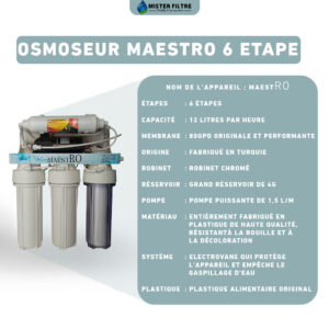 OSMOSEUR MAESTRO 6 ETAPE MEMBARNE 80 GPD